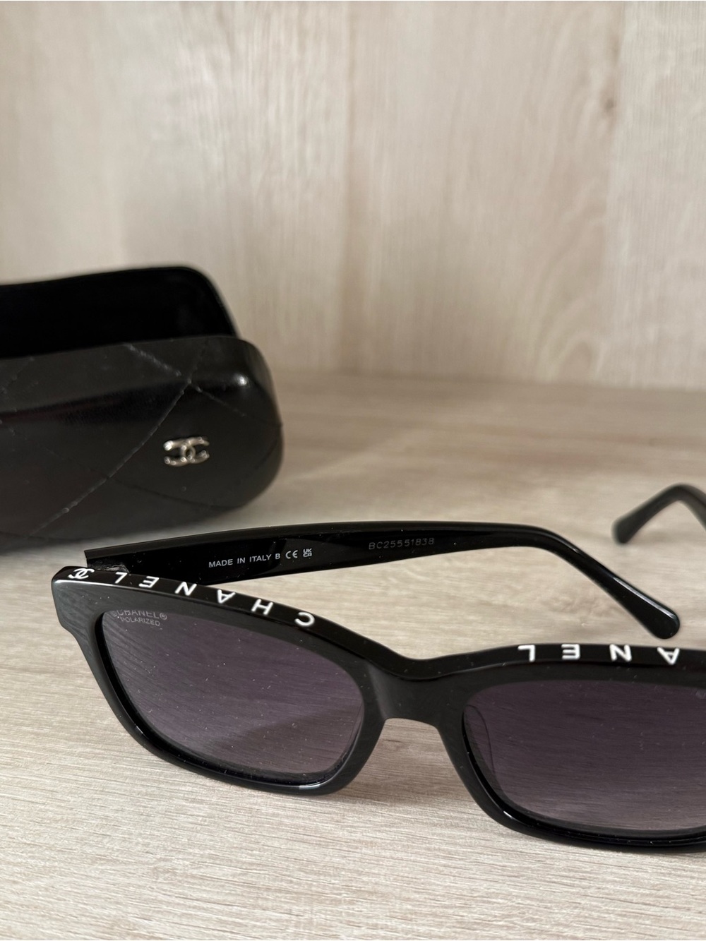 CHANEL Black Rectangular Women's Sunglasses - Picture 2 of 6
